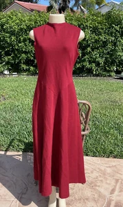 Vintage RUDI GERNREICH for Harmon Strick DUNKELROT WOLLE ÄRMELLOS KLEID Gr. 14 - Bild 1 von 12