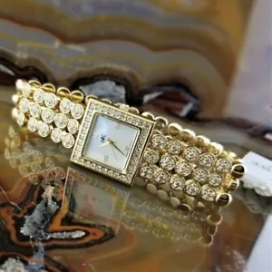 New Womens ADEE KAYE Gold Swarovski Crystal Watch - Picture 1 of 6