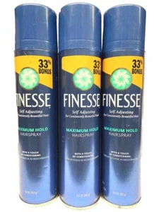 3 finesse self adjusting max hold hairspray 9.3oz ea scuffed/dented exterior - Picture 1 of 2