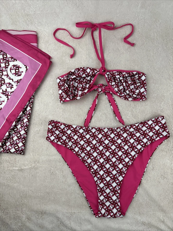 Liu Jo Bikini Swimwear Set With Monogram Logo Women’s Medium Sarong 55X35” READ - Image 1 of 4
