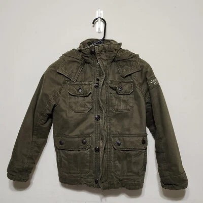 Abercrombie Kids Boy's Green Hooded Insulated Coat Jacket - Size Small - Image 1 of 4