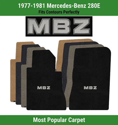 Alfombrillas delanteras Lloyd Ultimat para Mercedes-Benz 280E 77-81 con apliques MBZ Foto 1 de 4
