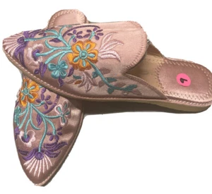 Moroccan babouche embroideries shoes women Sleepers handmade in fes morocco - Picture 1 of 8