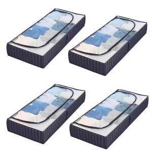 4x Unterbettkommode mit Sichtfenster Blau 105x15x45 cm Unterbett Aufbewahrung - Bild 1 von 6
