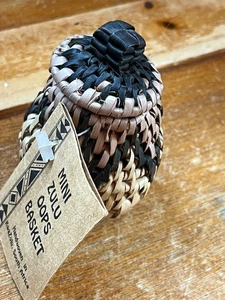 Small Mini Zulu OOPS Handwoven in South Africa Trinket Basket - 2 and 5/8th’s in - Picture 1 of 7