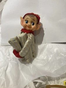 KNEE HUGGER ELF PIXIE Metallic silver and white fabric vintage Japan 1950s - Picture 1 of 17