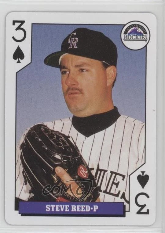 1993 Bicycle Baseball Rookies Playing Cards Box Set Steve Reed #3S RC - Image 1 of 2