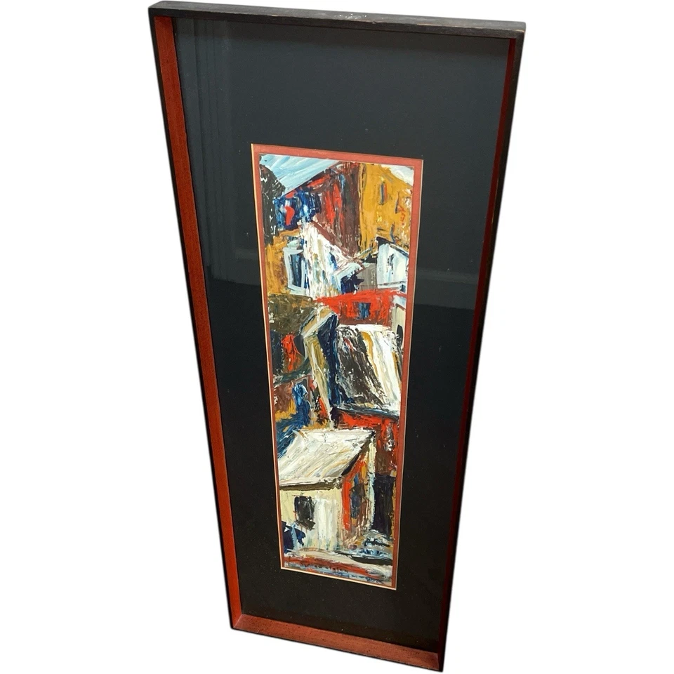 Mid Century Abstract Acrylic 1958 Attributed Helen Staten Olmsted Falls OH - Image 1 of 4