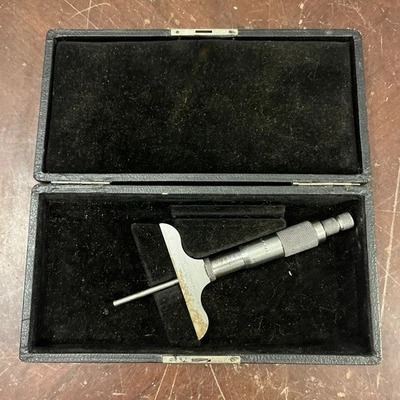 STARRETT NO.440-A DEPTH MICROMETER 2-1/2" HALF BASE LENGTH 0-1" RANGE .001" L42 - Image 1 of 4