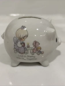 Precious Moments  1990 Piggy Bank The Enesco Love Is Sharing The Day Together - Picture 1 of 6