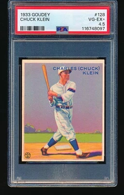 Goudey Chuck Klein 1933 #128 PSA 4,5 - sin pliegues Foto 1 de 2