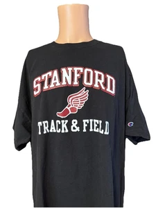 Vintage Champion Stanford Cardinal Leichtathletikhemd schwarz Größe 2XL Herren - Bild 1 von 10
