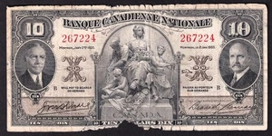National Bank Of Canada - French 1935 $10 Ten Dollar Banknote 267224 - Picture 1 of 2