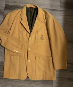 Faconnable Men’s YELLOW Wool Blend Sport Jacket Size XL Vintage RARE - Picture 1 of 6