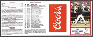 1990 GREENVILLE BRAVES (Minors) Coors Regular Season POCKET SCHEDULE NM-MINT - Picture 1 of 1