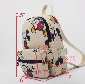 Disney Mickey Mouse Backpack and Fanny Pack Nylon Adjustable Strap  E1-517 - Picture 1 of 5