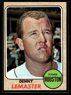 1968 Topps Baseball Card Denny Lemaster Houston Astros #491 EX-MT+ - Image 1 of 2