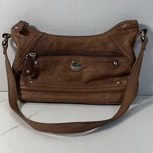 Stone Mountain Vintage Brown Leather Handbag 10" by 6" By 2-1/2” - Picture 1 of 13