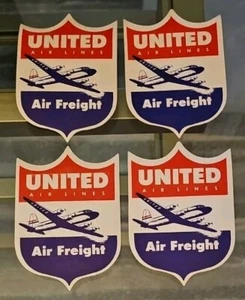 4 ETIQUETAS DE EQUIPAJE DE EQUIPAJE DE AVIACIÓN DE CARGA UNITED AIRLINES de colección - Imagen 1 de 2