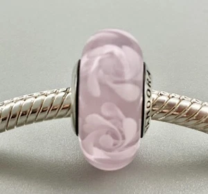 🌷 EIN ECHTER "PANDORA" ROSA & WEISSE ZARTE ROSEN MURANO KUNSTGLAS CHARM. 🌷 - Bild 1 von 10