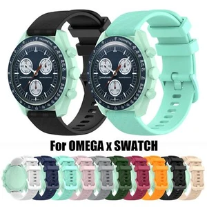 Silicone Watch Strap For OMEGA x SWATCH Accessories Breathable WristBand - Picture 1 of 16