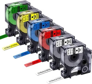 6x kompatibel Schriftbänder für Dymo D1 12mm 45013 für dymo labelmanager 160 280 - Bild 1 von 9