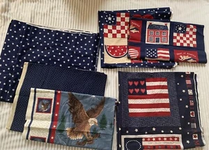 Vintage Fabric Traditions Americana Stars Flag Patriotic Patterns Large Bundle - Picture 1 of 15
