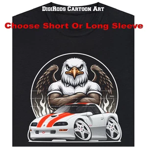 Camaro SS 1997 30th Anniversary Model Eagle DigiRods Cartoon Car Black T Shirt - Picture 1 of 6