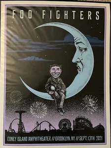 PÓSTER DE FOO FIGHTERS CONEY ISLAND BROOKLYN NY 2021 MORNING BREATH GROHL HAWKINS - Imagen 1 de 4
