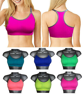 Womens Padded Sports Bra Ladies Gym Yoga Workout Fitness Exercises Run Crop Top • 9.60€