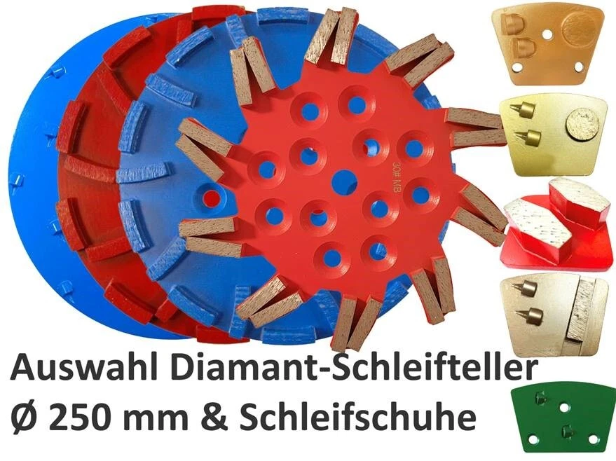 ESD TOOLS Schleiftöpfe für Bodenschleifer Schleifteller Schleifschuhe Topfschleifer 250 mm