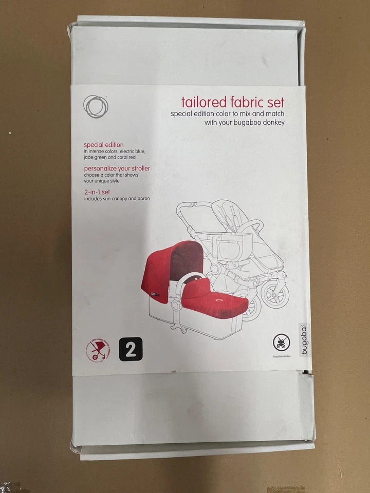 Bugaboo Donkey Tailored Fabric Set - Coral Red - Brand New - Image 1 of 3