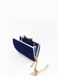 Pochettes et Clutches Soirée/Sac Velu pour Femme, bandoulier en chain; BLUE  1X - Imagen 1 de 3