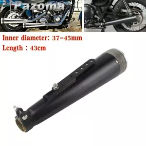 Universal Motorrad Roller ATV Quad 37-45mm Retro Schalldämpfer Abgasrohr - Schwarz - Bild 1 von 12