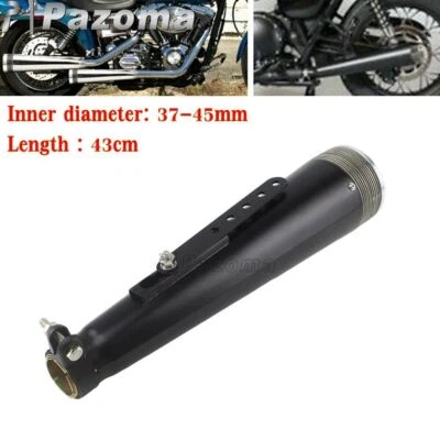 Universal Motorcycle Scooter ATV Quad 37-45mm Retro Muffler Exhuast Pipe -Black - Image 1 of 4