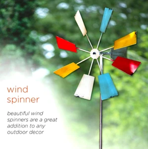 52 in. Outdoor Metal Windmill Spinner Stake Yard Decoration - Picture 1 of 7