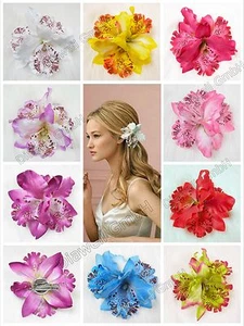 3x Orchidee Haarblume Haarclip Haarspange Blume Blüte Ansteckblume Haarschmuck  - Bild 1 von 10