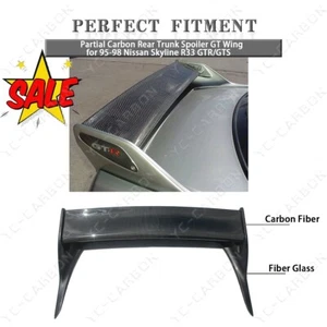 Alerón trasero de carbono parcial GT para 95-98 Nissan Skyline R33 GTR/GTS - Imagen 1 de 23