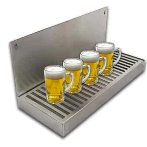Bier Auffangschale Ausschnitt Aufputz Edelstahl Abtropfschale hochwertig - Bild 1 von 5