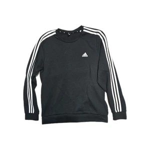 Adidas  ESSENTIALS FLEECE 3-STRIPES SWEATSHIRT Black L Primegreen Men's  - Picture 1 of 4