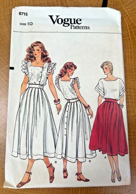 FREE SHIP! 8715 Vogue Patterns Sz 10 Skirt - Image 1 of 2