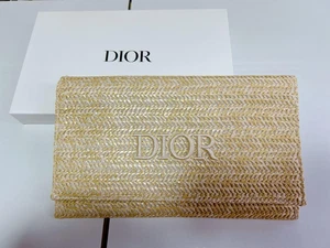 Christian Dior Clutch Pouch 2023 Summer Rattan Beige Limited edition design NEW - Picture 1 of 5