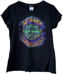 Harley Davidson schwarzes kurzarm grafisches T-Shirt Damen Large Roanoke, VA - Bild 1 von 9