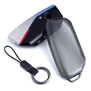 Auto Schlüsselanhänger Cover Case Schlüsselanhänger kompatibel mit BMW X1 X2 X3 schwarz transparent - Bild 1 von 8