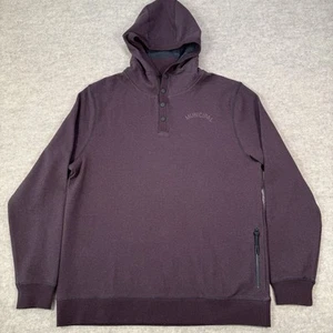 Municipal Sport Utility Gear Henley Hoodie Mens M Purple Gym Fleece Sweatshirt - Picture 1 of 11