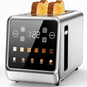 Tostadora Pantalla Táctil 2 Rebanadas, Acero Inoxidable Smart Digital Tostadoras con Individual - Imagen 1 de 11