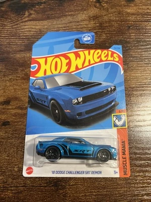 Dodge Challenger SRT 2023 Hot Wheels HW '18 Demon Muscle Mania 6/10 azul 151/250 Foto 1 de 3