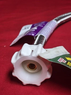 Fluidmaster 3/8 дюйма X 7/8 дюйма X 20 дюймов Соединитель для унитаза с щелчковым уплотнением из нержавеющей стали - Изображение 1 из 4