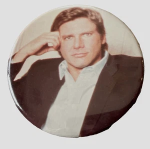 VTG VINTAGE Handsome Harrison Ford Model Suit 2 1/2" Button Pinback Pin Badge - Picture 1 of 3