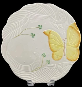 Belleek Porzellan Sommer Schmetterling Teller Ladegerät weiß Parian Irland 10,75" - Bild 1 von 6